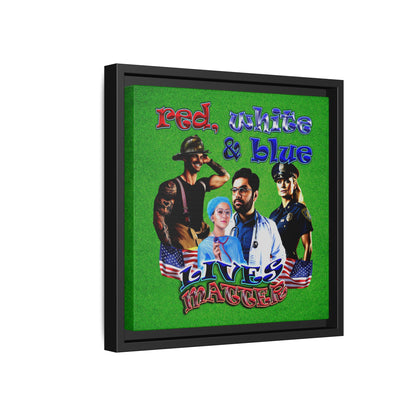 rw&b lives matter - framed canvas art (green turf)