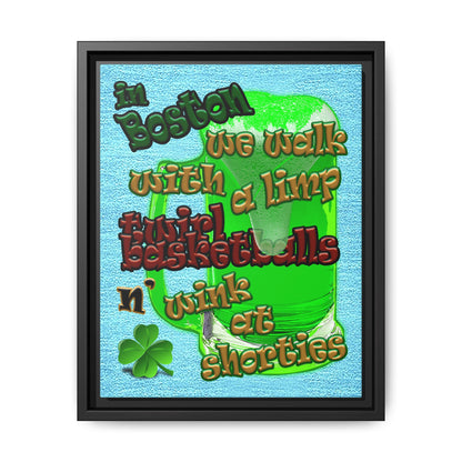 celtics logo - framed canvas art (faded blue)