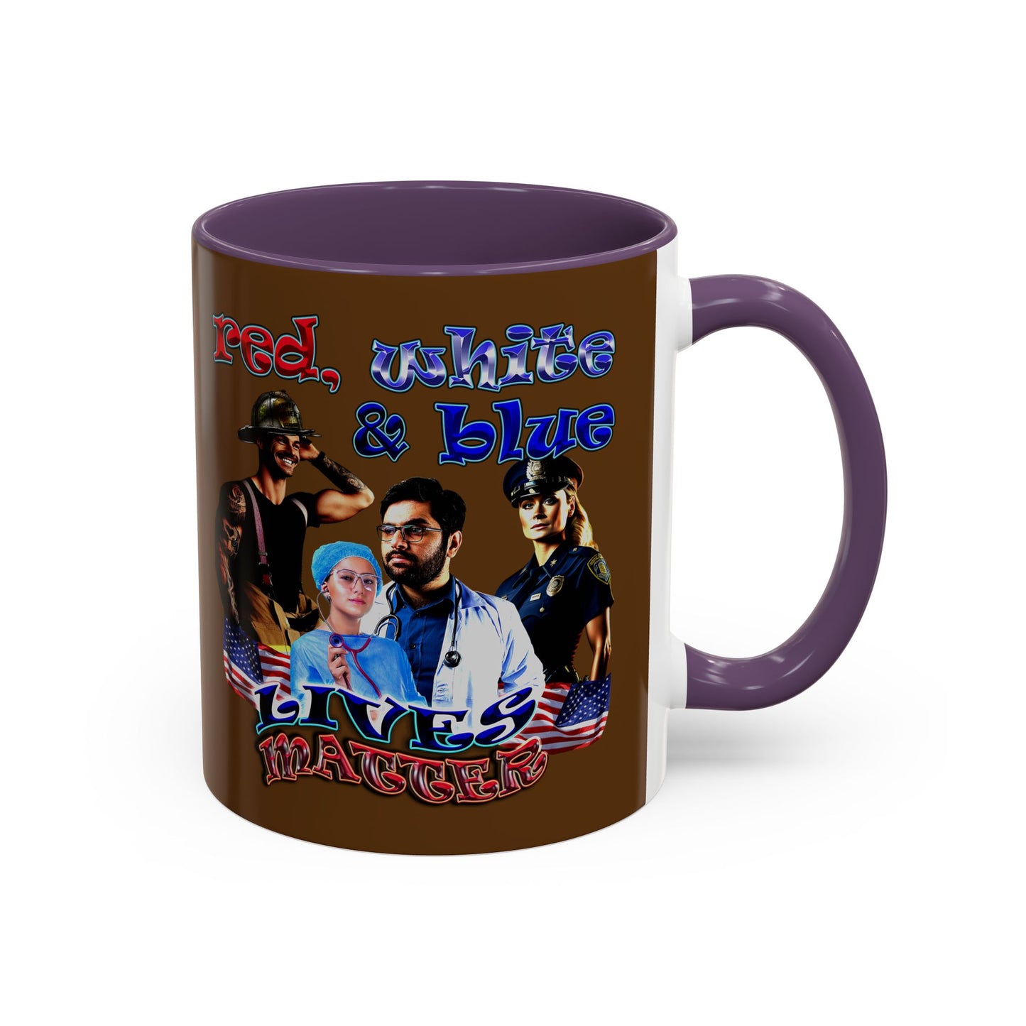 rw&b lives matter - Accent Mug (brown)