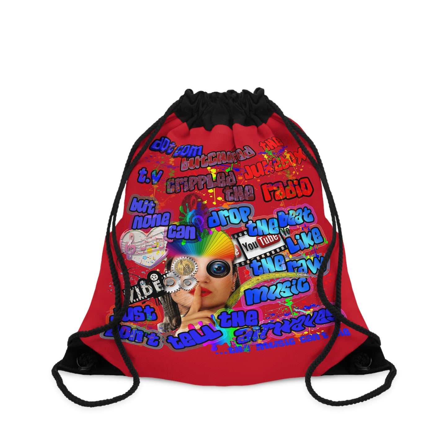 drop the beat - Drawstring Bag (dark red)