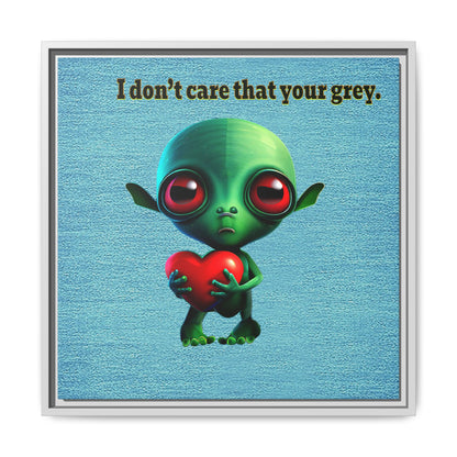 I don't care that your grey - framed canvas art (faded blue)