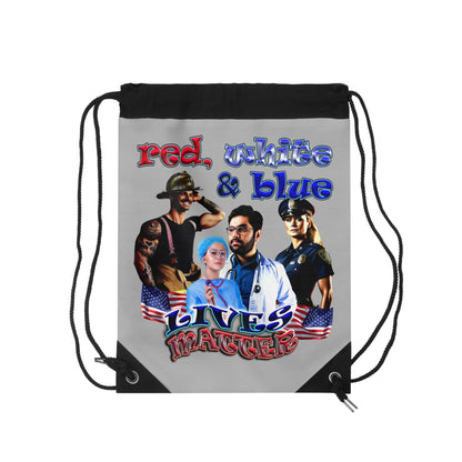 rw&b lives matter - Drawstring Bag (light grey)