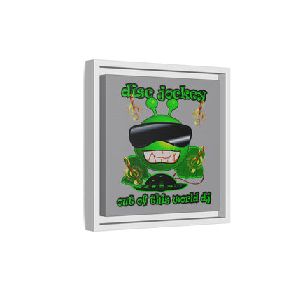 disc jockey - framed canvas art (grey)