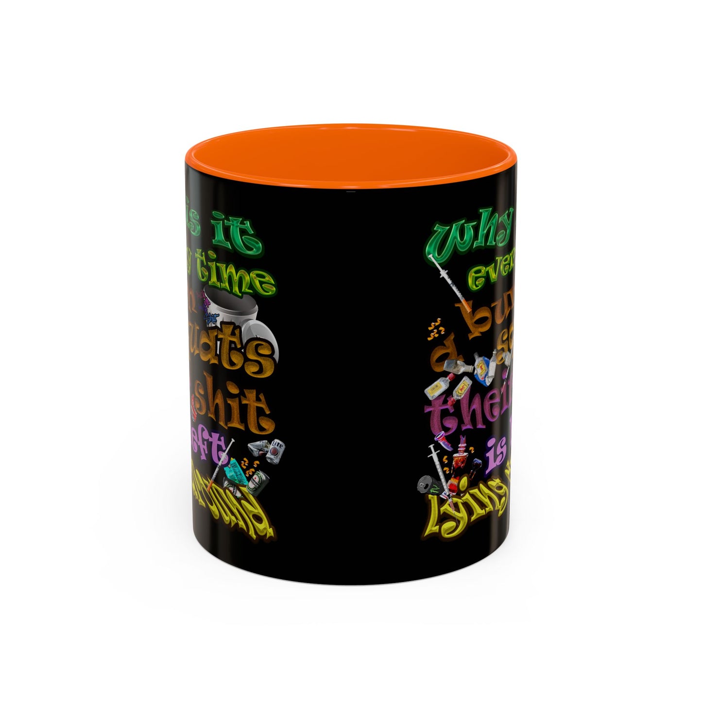 the bum's shit - Accent Mug (black)