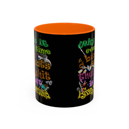 the bum's shit - Accent Mug (black)