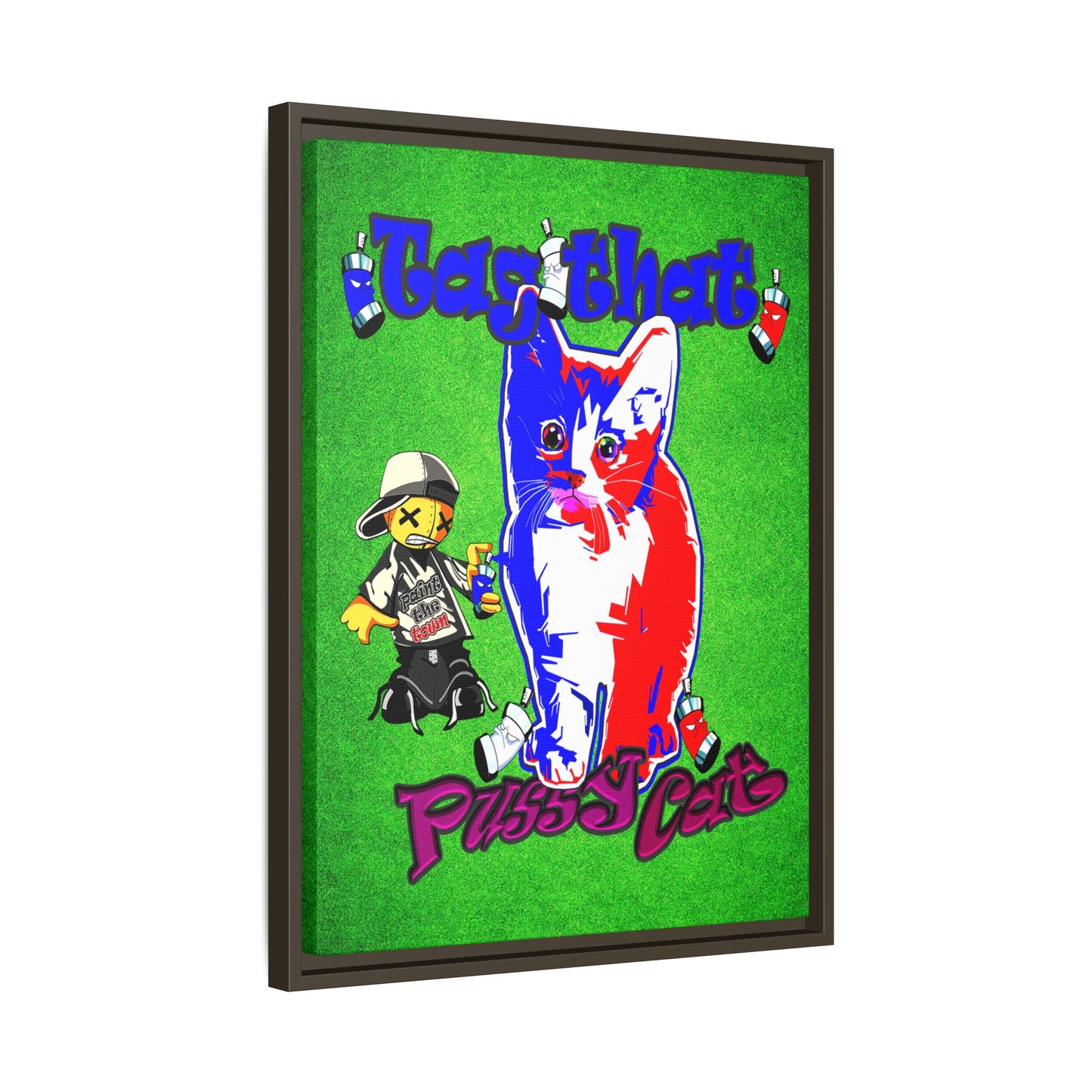 tag that - framed canvas art (green turf)