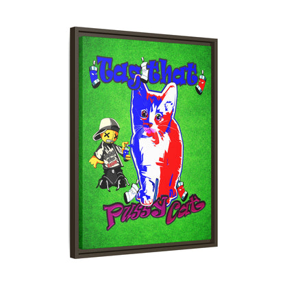 tag that - framed canvas art (green turf)