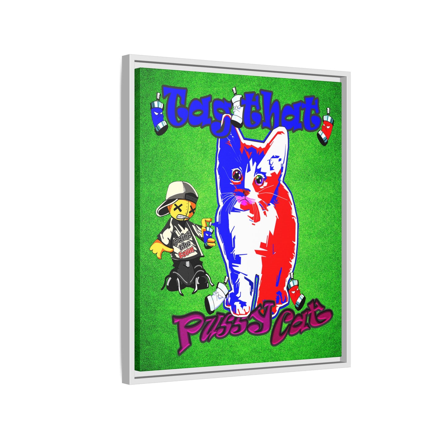 tag that - framed canvas art (green turf)