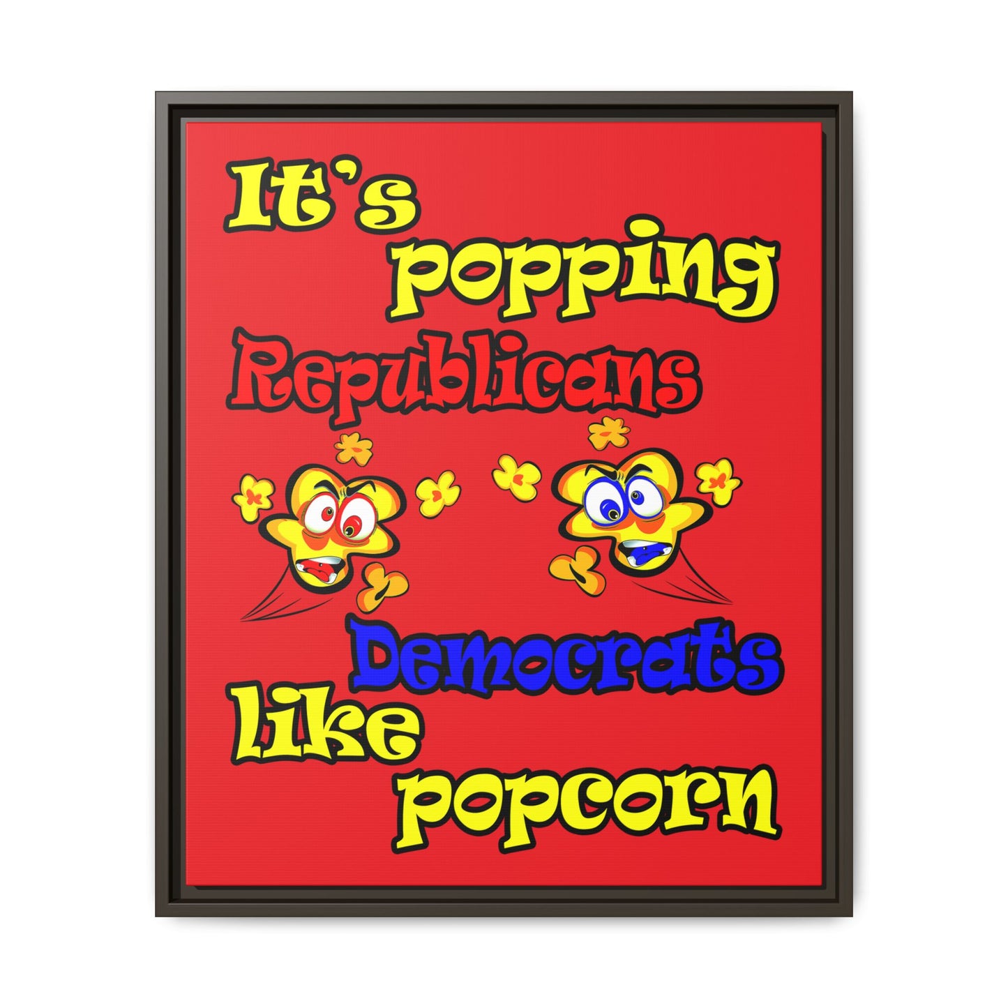 popping like popcorn - framed canvas art (red)
