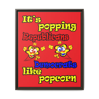 popping like popcorn - framed canvas art (red)