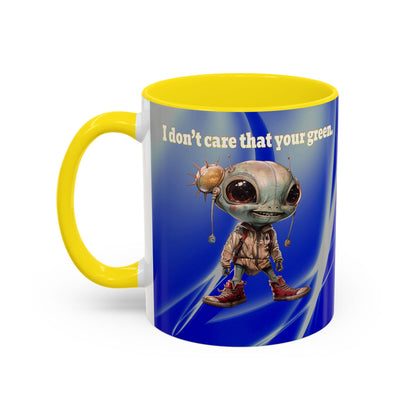 I don't care that your grey - Accent Mug (blue-white wave)