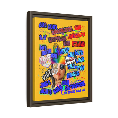 drop the beat - framed canvas art (yellow)