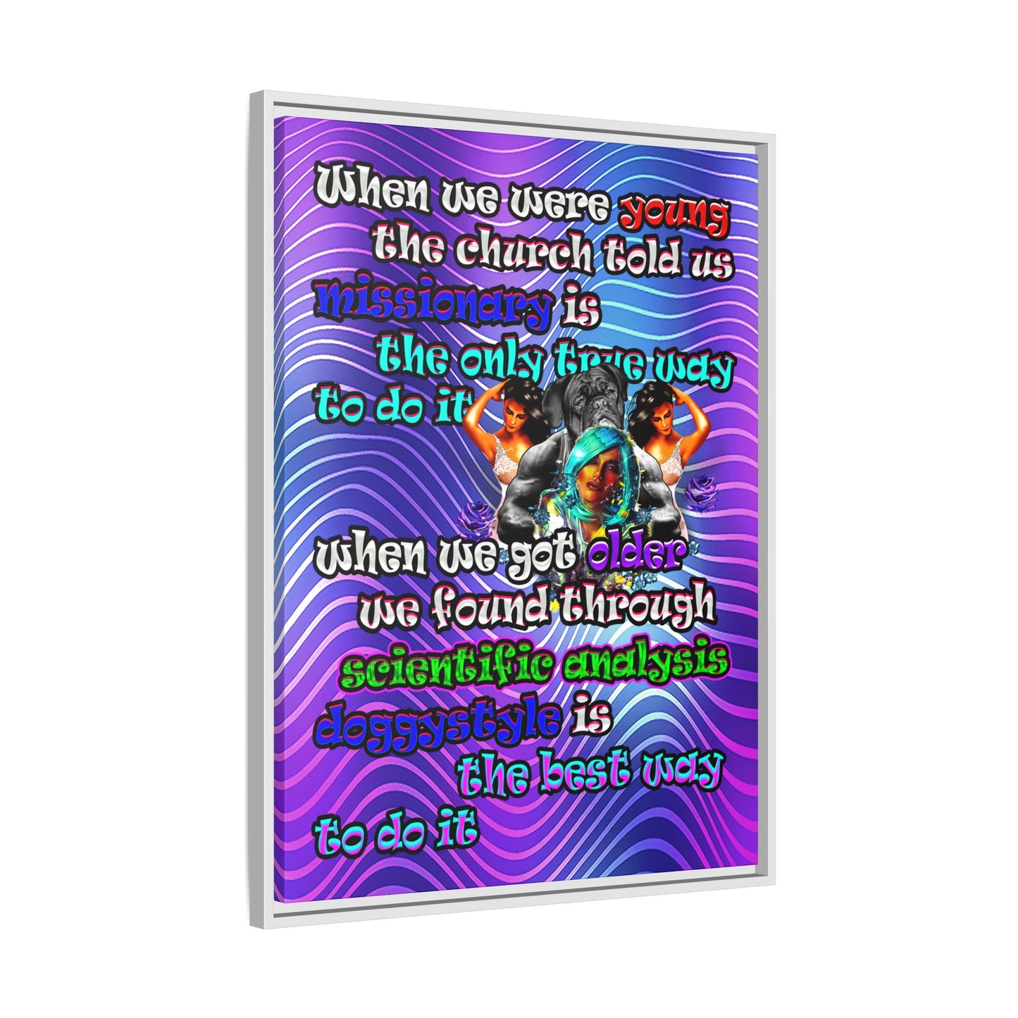 doggystyle - framed canvas art (purple wave)