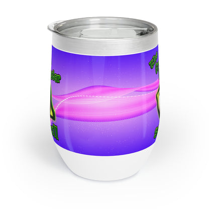 green monster - Chill Wine Tumbler (purple-pink wave)
