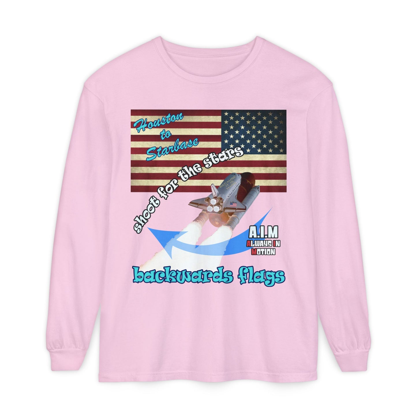 shoot for the stars - Unisex Garment-dyed Long Sleeve T-Shirt