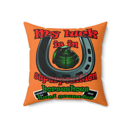 my luck - Faux Suede Square Pillow - (crusta)