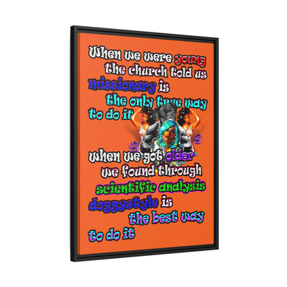 doggystyle - framed canvas art (orange)