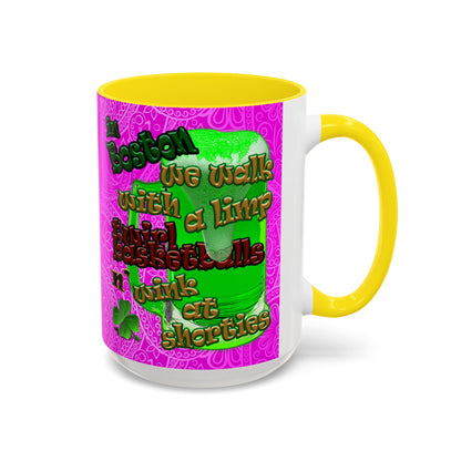 celtics logo - Accent Mug (pink swirl)