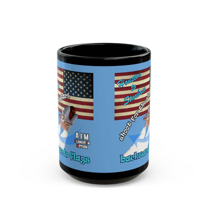 shoot for the stars - Black Mug (light blue)
