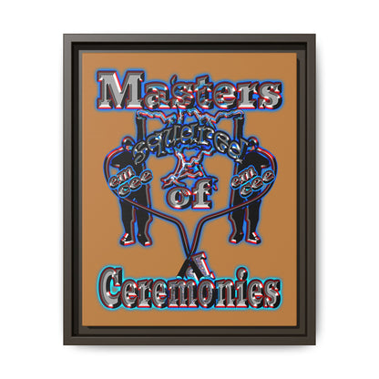 em cee squared - framed canvas art (light brown)
