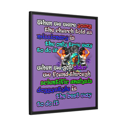 doggystyle - framed canvas art (light purple)