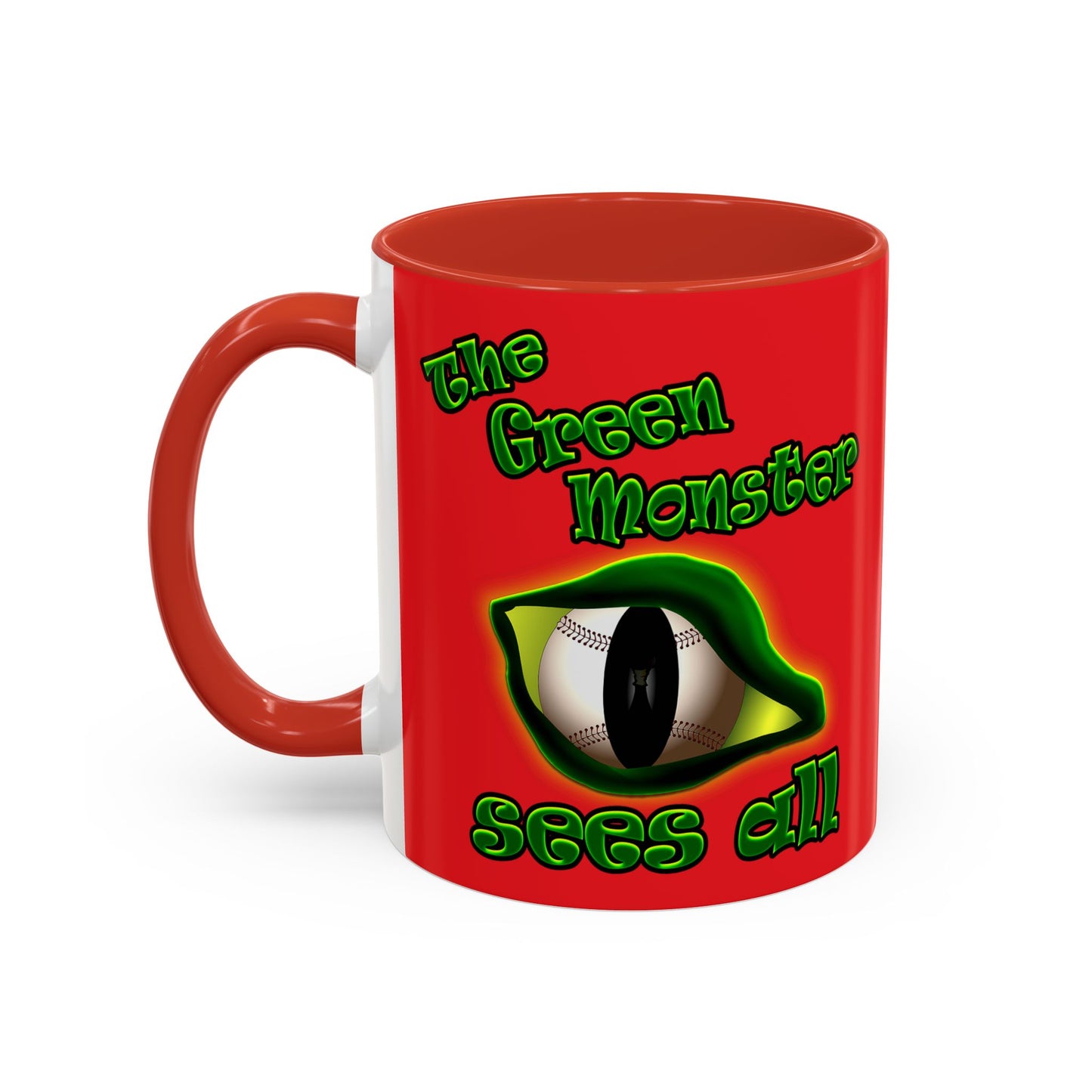 green monster - Accent Mug (red)