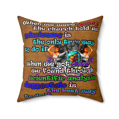 doggystyle - Spun Polyester Square Pillow - (dichromatic brown papyrus)