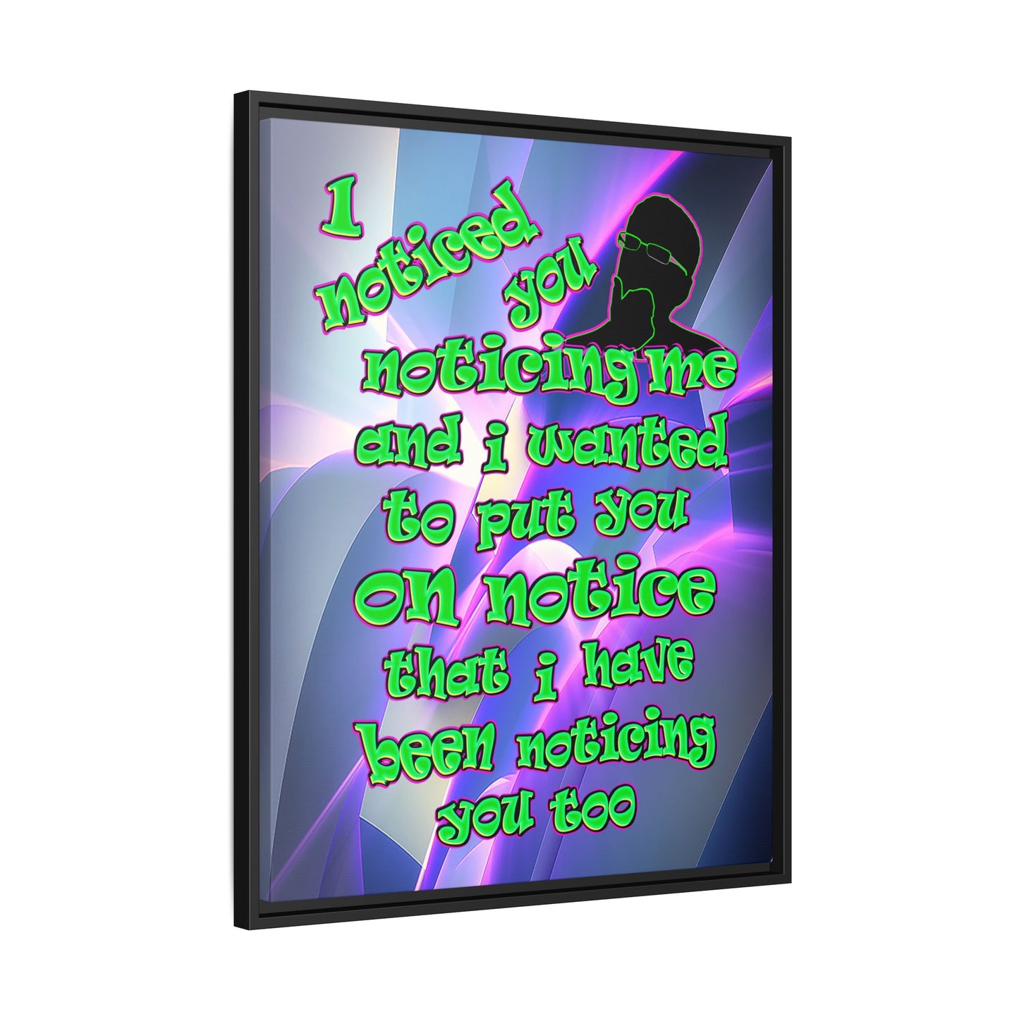 noticed you noticing - framed canvas art (grey-pink wave)