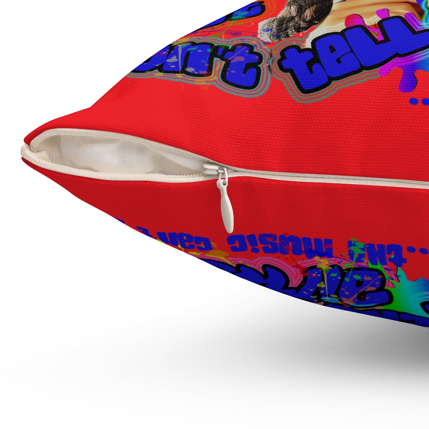 drop the beat - Spun Polyester Square Pillow - (red)