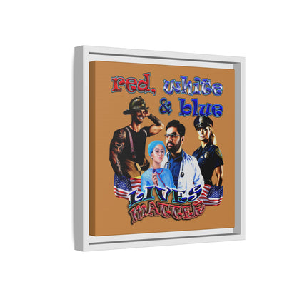 rw&b lives matter - framed canvas art (light brown)