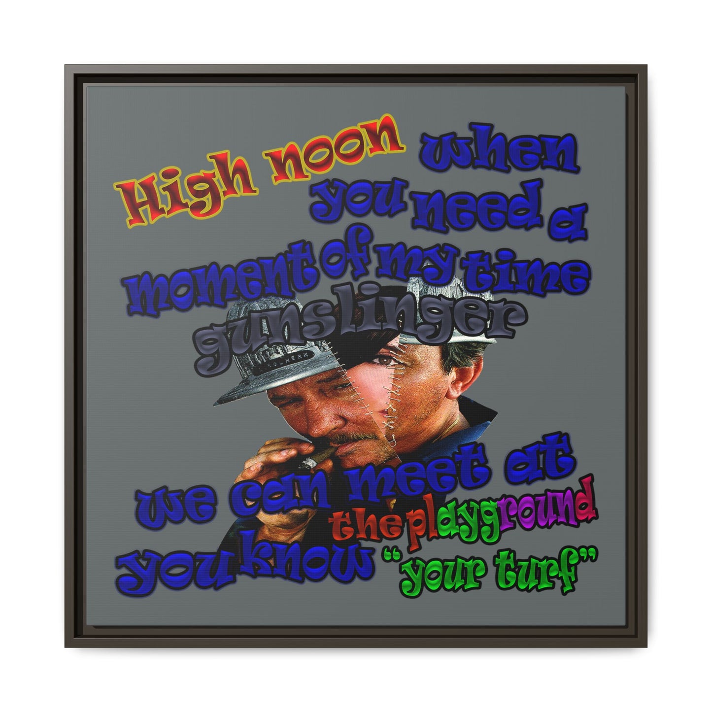 high noon - framed canvas art (dark grey)