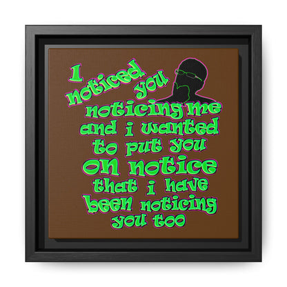 noticed you noticing - framed canvas art (brown)