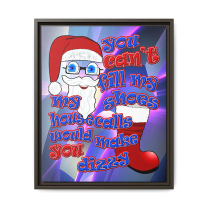 santa's shoes - framed canvas art (grey-pink wave)