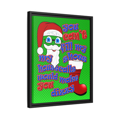 santa's shoes - framed canvas art (logo green)
