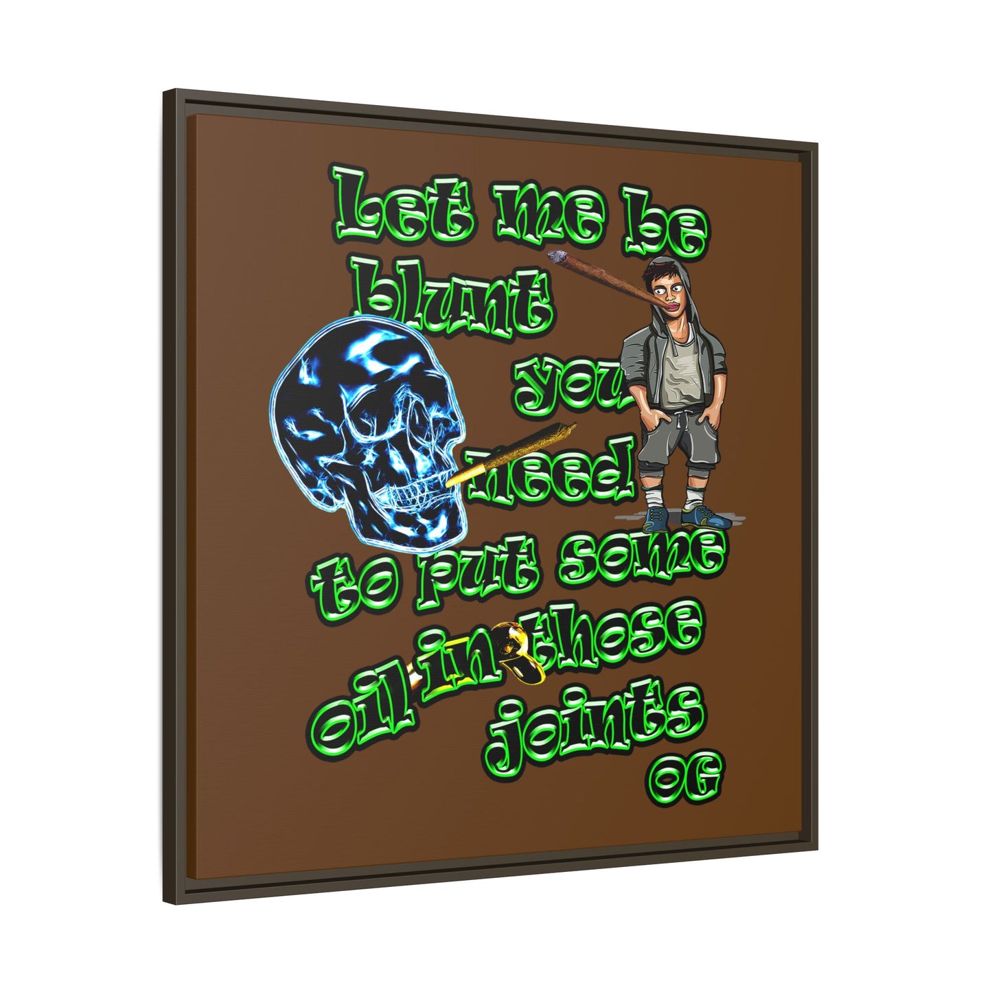 og - framed canvas art (brown)