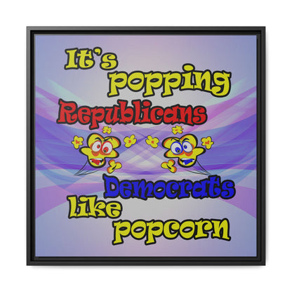 popping like popcorn - framed canvas art (light blue-pink wave)