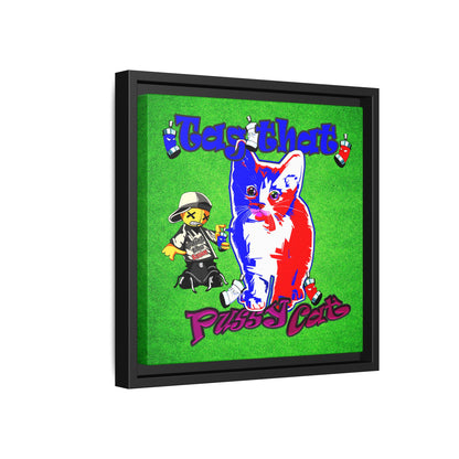 tag that - framed canvas art (green turf)