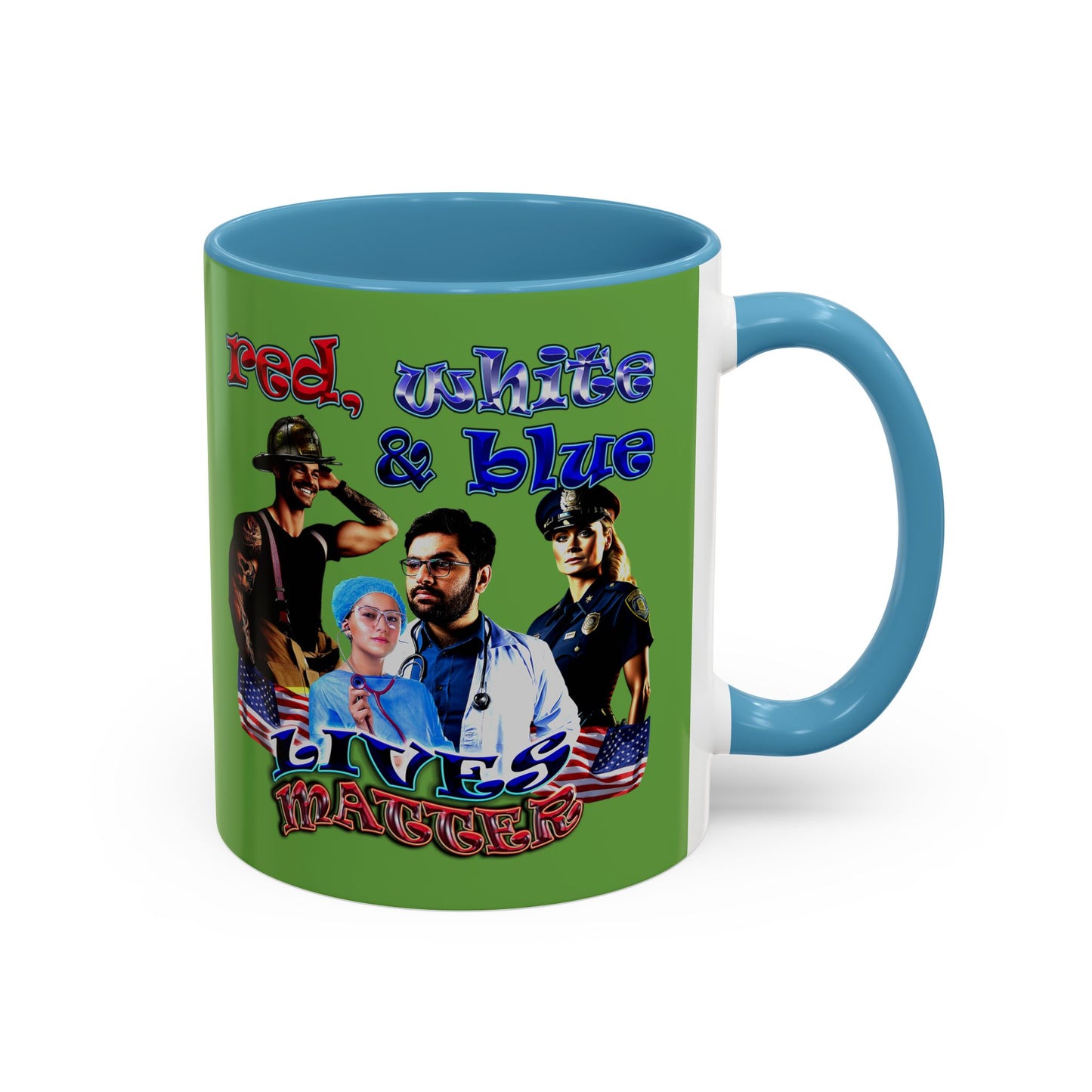 rw&b lives matter - Accent Mug (green)