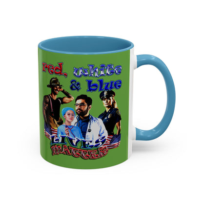 rw&b lives matter - Accent Mug (green)