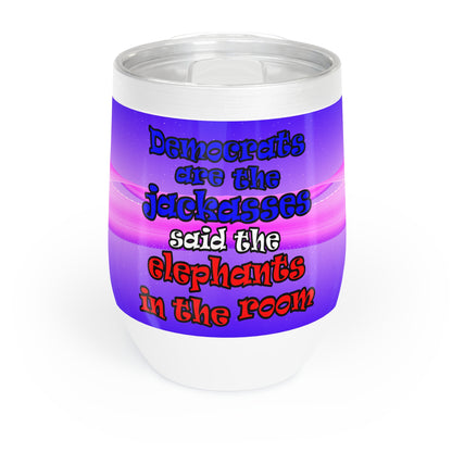 donkeys and elephants - Chill Wine Tumbler (purple-pink wave)