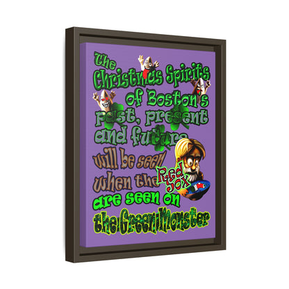 christmas spirits of boston - framed canvas art (light purple)