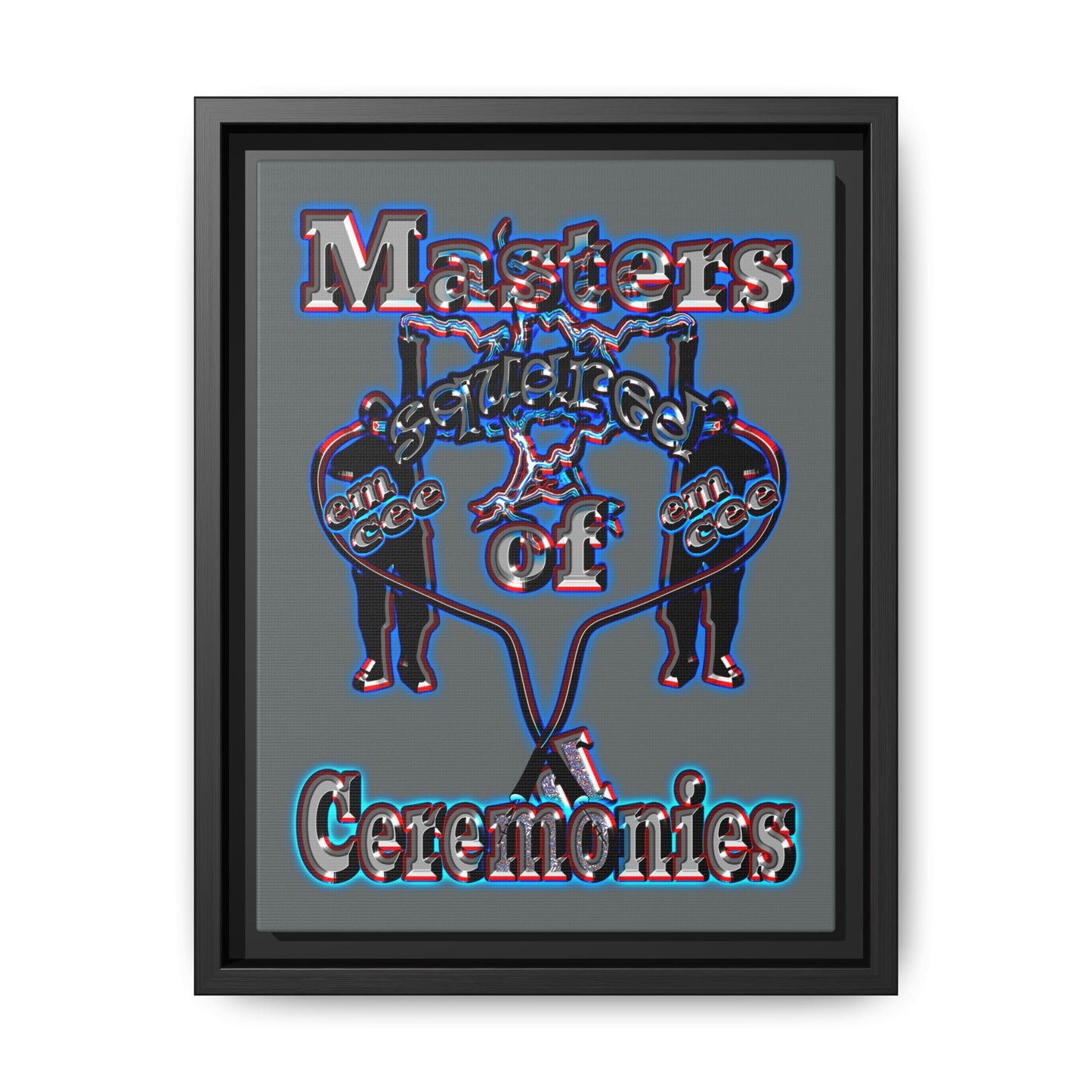 em cee squared - framed canvas art (dark grey)