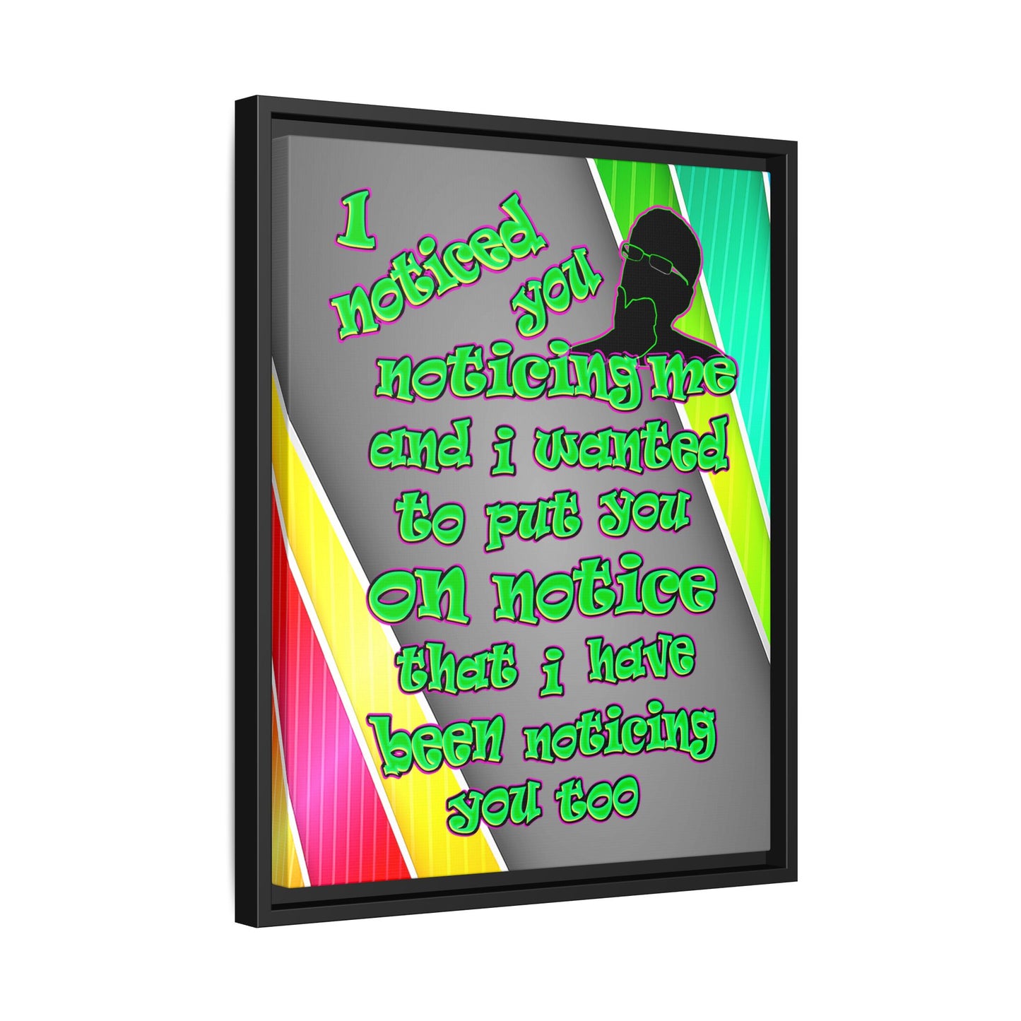 noticed you noticing - framed canvas art (rainbow split)