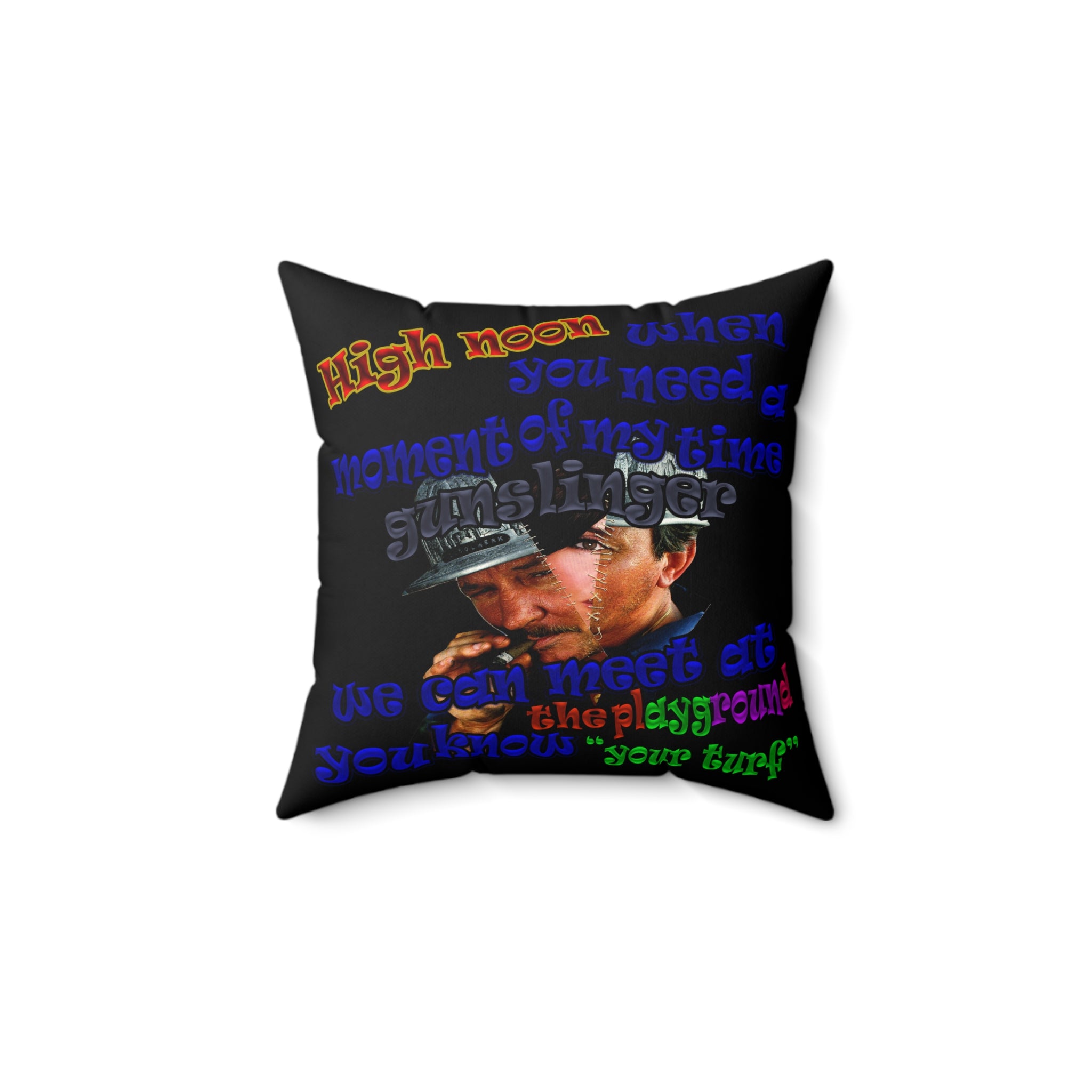 high noon - Spun Polyester Square Pillow - (black)