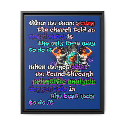 doggystyle - framed canvas art (dark blue)