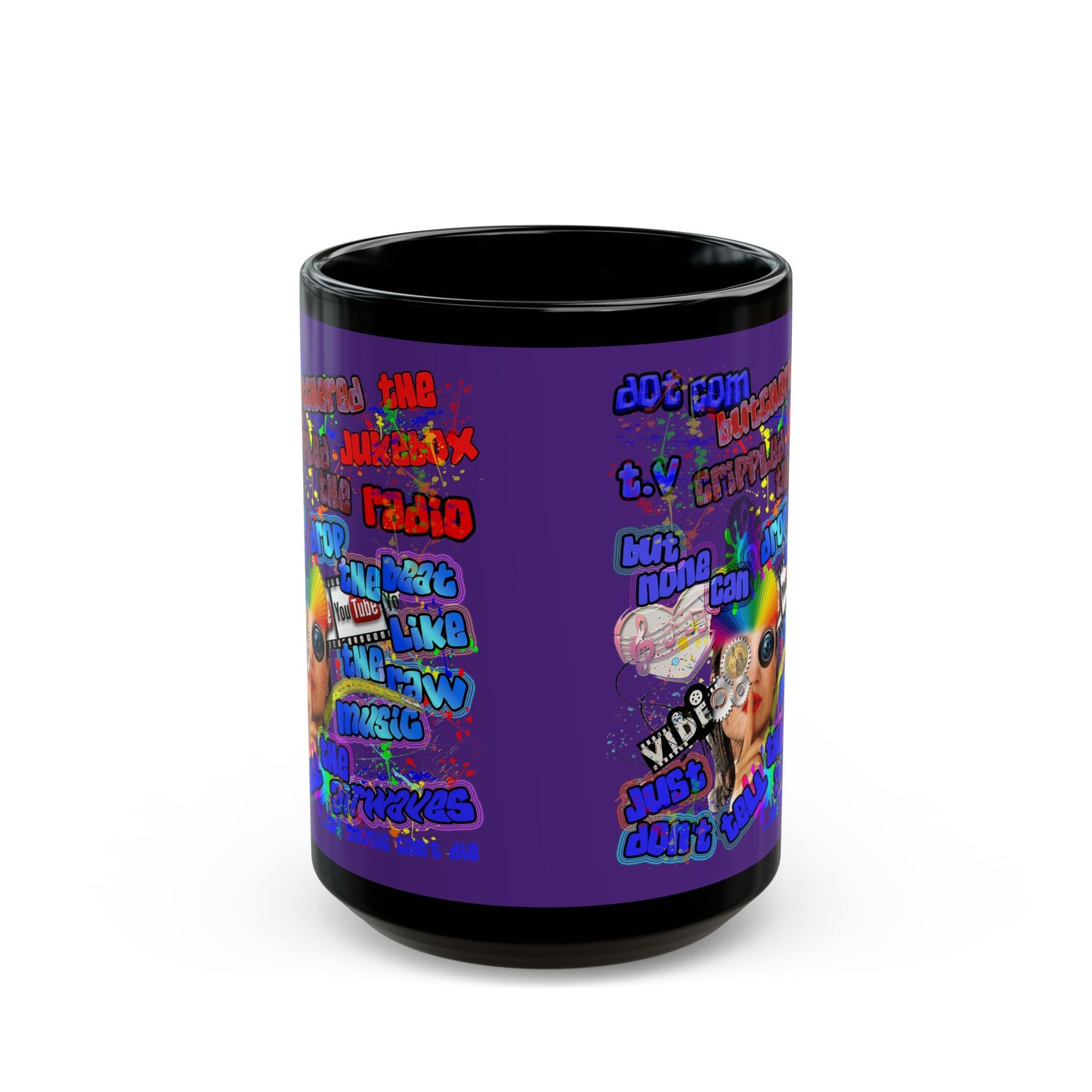 drop the beat - Black Mug (purple)