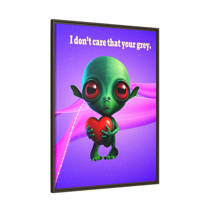 I don't care that your grey - framed canvas art (purple-pink wave)