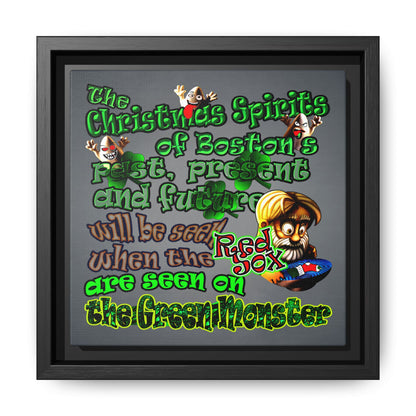 christmas spirits of boston - framed canvas art (grey-light grey)