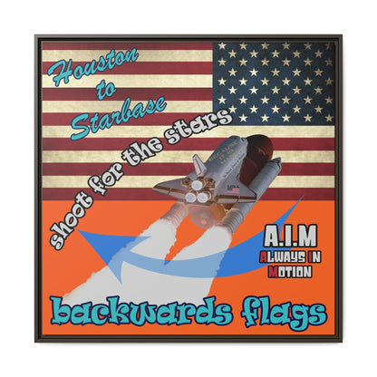 shoot for the stars - framed canvas art (orange)