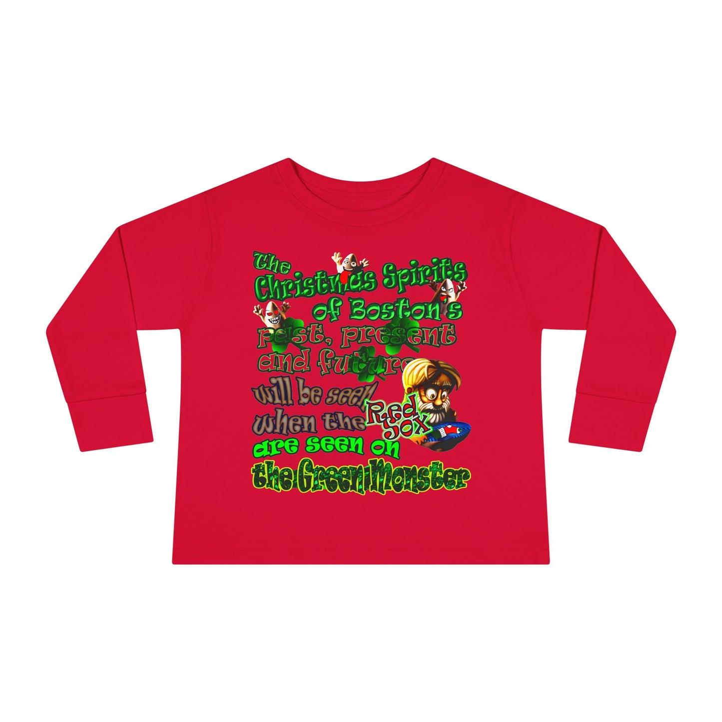 christmas spirits of boston - Toddler Long Sleeve Tee